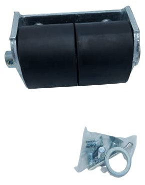 TOPE PARAGOLPE 2 RODILLOS CAUCHO CON SOPORTE DE ACERO PARA CAMIÓN, REMOLQUE, SEMIRREMOLQUE, FURGÓN