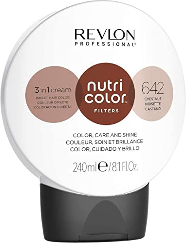 REVLON PROFESSIONAL Nutri Color Filters, Semi-Permanent Toning Hair Color, 642 Chestnut, 240 ml