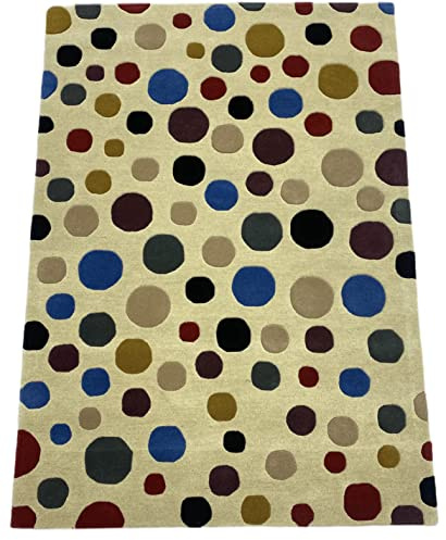 Bunt Beige Orientteppich 100% Wolle Teppich Handgewebt CD2 (140 x 200 cm)