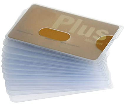 Operitacx Fundas Transparentes Prácticas y Resistentes para Mantener Organizadas Tus Tarjetas de Crédito Comida 12 de Plástico para Tarjetas de Identificación y Bancarias