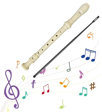 XHENJUAN 1 Stück Flöte Kinder, Blockflöte für Kinde, 8-Loch-Flöte ABS Kunststoff für Erwachsene Anfänger Kinder | Beige