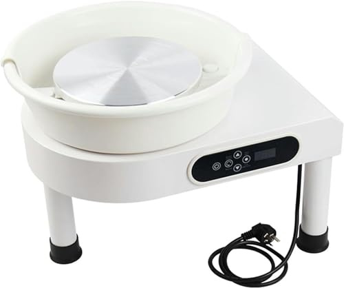 LGEOELIAS Pottery Forming Machine, Mini Electric Pottery Wheel Ceramic Machine with Removable ABS B and LED Touch Screen, Stepless Speed Regulation, Smooth Rotation, for Beginners Pros