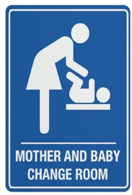 Panneau d'avertissement pour vestiaire « Mother And Baby » - Panneau de sécurité extérieur - 30,5 x 20,3 cm