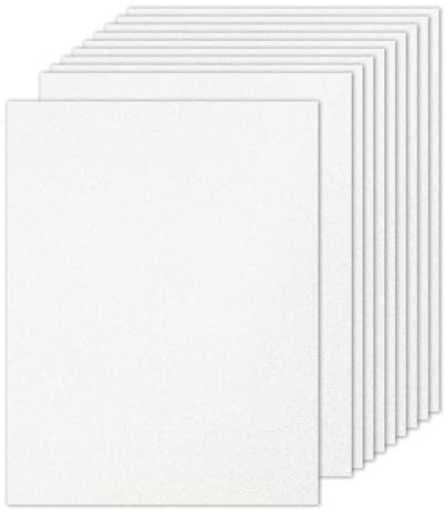 PATIKIL 10 Feuilles De Papier Cartonné Pailleté Blanc 8.5 x 11 Pouces, Papier Cartonné Pailleté Rectangle Papier Brillant Premium 250gsm Pour Scrapbook Carte DIY Art Mariage Fête