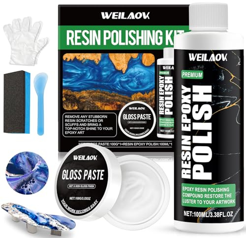 Kit di Lucidatura in Resina Epossidica, Epoxy, Pate a Polir, Composto, Résine Epoxy, Utilizzato per Rimuovere Graffi Dalle Superfici in Resina Epossidica, Adatto per Tavoli e Banchi da Lavoro