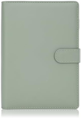 CRHOEIQ Ringbuch A5 Nachfüllbar, 6 Loch A5 Binder Notizbuch (Innenpapier Nicht Enthalten), Budget Binder Organizer Für Büro Schule und Reisearbeit(Grün)