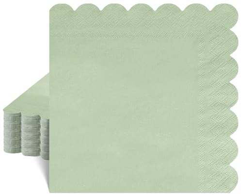 40 pezzi di tovaglioli di carta verde salvia, 33 x 33 cm, tovaglioli di carta ondulati a 2 veli, tovaglioli di carta usa e getta per feste verdi, tovaglioli per Pasqua, per matrimonio, compleanno