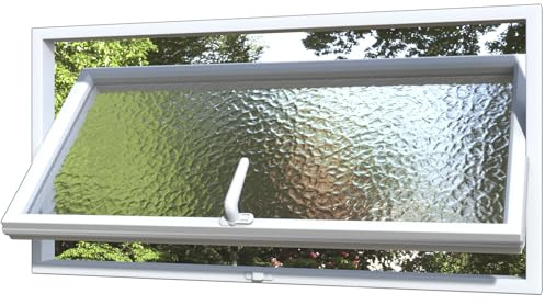 Finestra rettangolare in metallo, finestra girevole a 360° con vetro di sicurezza e maniglie, finestra a incasso per ventilazione come ricambio per bagno, cucina, soggiorno, cantina (WHITE-A80×40)