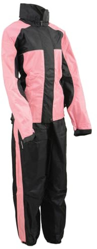 NexGen SH222201 Ladies Black and Pink Oxford Water Proof Rain Suit - 4X-Large