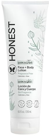 The Honest Company Hydrating Face and Body Lotion, Fast Absorbing, Naturally Derived, Hypoallergenic, Fragrance-Free, Sensitive, 8.5 fl oz