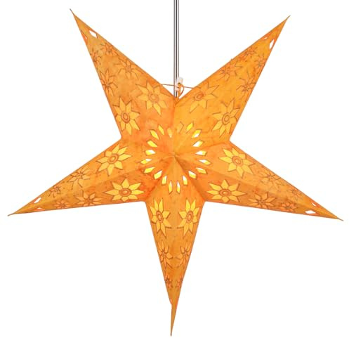 Guru Shop Vikbar adventsbelysning/pappersstjärna/julstjärna, 60 cm – Adonis-gul, stjärna, fönsterdekoration