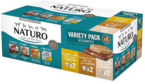 Naturo Adult Dog Food, Variety Pack, 6 x 400g