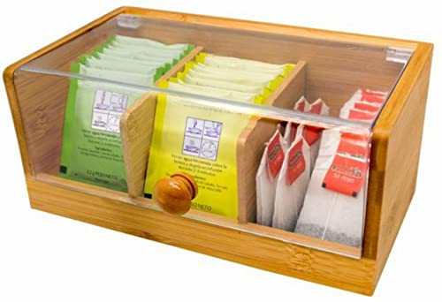Nerthus FIH 677 Boîte à thé en bambou naturel 3 départements