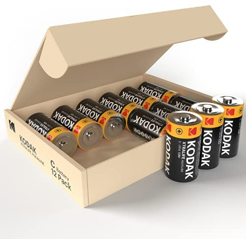 Kodak | D Zellen Batterien | 12 Stück | Einweg-Alkalibatterie, LR20 | 1,5 V