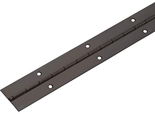 Gedotec Stabilo Charnière de piano à visser - Charnière de porte roulée - Charnière de porte en acier bruni - Bande de fixation 900 x 32 mm - Stabilo - Charnière de meuble percée - 1 pièce
