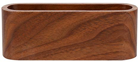 1 st visitkortshållare, träfodral förvaringslåda arrangör kontor skrivbordsdekorationer bok (träfärg) svart valnöt (brun) bord för memokort(Black walnut brown)
