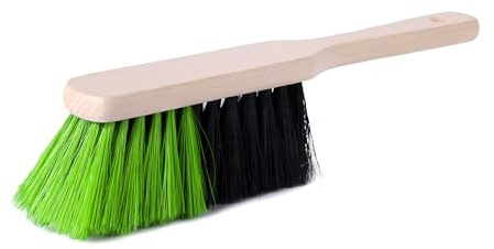 Garronda Handfeger PET mit Kurz Griff für den Frühjahrsputzen im Garten Zimmerbesen nach Hause Kehrbesen mit Kunstborsten Handkehrbesen Handbesen PET GD-0009 (Schwarz/Grün)
