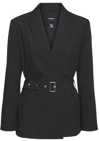 VERO MODA Vmvera LS Belt Blazer da Donna, Nero, 46