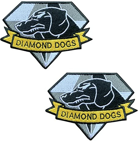 2 st. diamant hund Diamond Dogs taktiskt service-emblem broderat märke med kardborreband för militär, armé, polis hundlapp