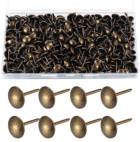 320 Punaises de Tapisserie, épingles de Clous d'ameublement, Punaises de Meubles Décoratifs Antiques, Goujons de Panneau de Poussée pour Chaises, Image, Tapis, Dessin - 11x17 MM (Bronze)