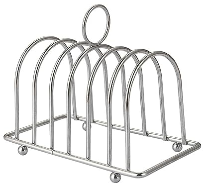 Ranuw Portapane Tostato in Acciaio Inossidabile Elegante per Pane 6 Fette, Espositore per Alimenti Leggero, Strumento per Esposizione Alimenti, Forniture per Ristoranti