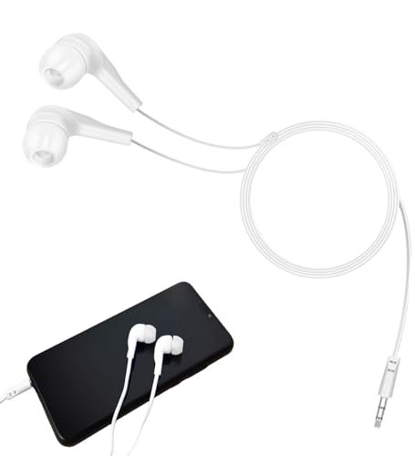 Écouteurs intra-auriculaires filaires | Écouteurs filaires | Écouteurs confortables avec prise jack 3,5 mm pour l'école | Écouteurs confortables à brancher | Accessoires de téléphone portable pour