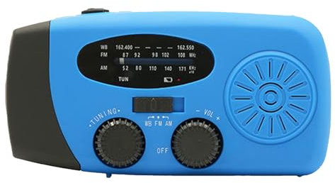 Radio Manivela Emergencia, Manivela De Radio Meteorológica, LED Linterna Am/FM Radios Portátil USB Solar Manivela Carga para Supervivencia Y Acampada Emergencia