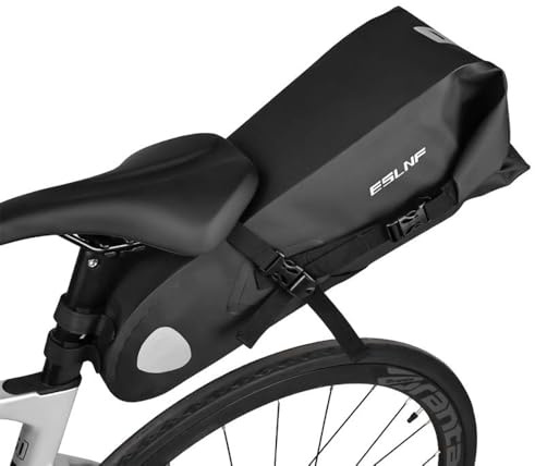 Rarapop Bike Seat Bag Waterproof Bicycle Saddle Bag Expandable Capacity Cycling Under Seat Pouch 14L for Mountain Road Biking and Commuting Trips (Style B)