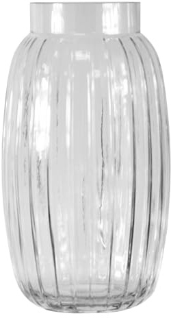 simpa Tabletop Centrepiece Vintage Clear Glass Floral Arrangement Vase 27cm (H) x 15cm Dia