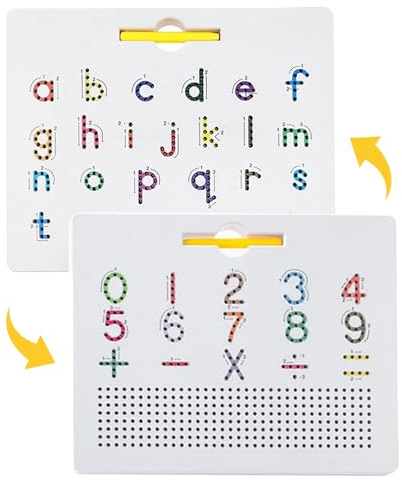 Pratica di lettera magnetica - Board dell'alfabeto per la scrittura - Motore Fino | Doppio viso e scrittura scheda alfabeto magnetica | Gioco Educati