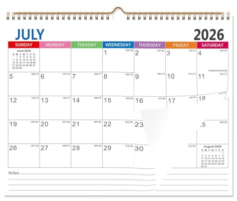 Zetqhuu Calendario 2026-2027 | Planner Grande Luglio 2026-Dicembre 2027,18 Calendario Mensile Da Parete | Per Uso Casa, Ufficio, Scuola, Studio E L'Organizzazione