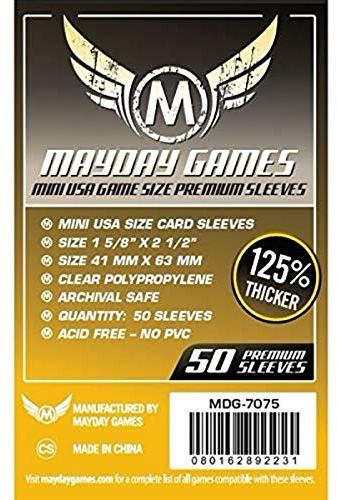 Mayday Games 41 x 63 mm Sleeves Mini USA Premium Kartenspiel (50 Stück)