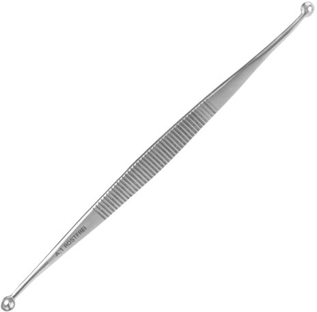 May - Komedonenquetscher - Mitesserausdrücker - Kommedonendrücker mit runden Öffnungen - Edelstahl