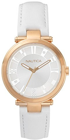 Nautica Reloj Analogico para Mujer de Cuarzo con Correa en Cuero NAPFLS003