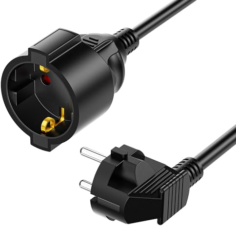 RealMade 𝟱𝗺 Verlängerungskabel, 𝘃𝗲𝗿𝗹ä𝗻𝗴𝗲𝗿𝘂𝗻𝗴𝘀𝗸𝗮𝗯𝗲𝗹 mit Kinderschutz Stecker, 3680W Schutzkontakt-Verlängerung für innen, 16A/250V, Schwarz