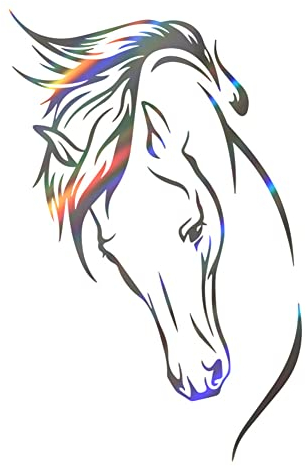 Herbests 5 Stück Pferd Auto Aufkleber, Lustige Tier Pferd 3D Wasserdicht Auto Aufkleber Auto Karosserie Dekor Selbstklebend Motorhaube Sticker Auto Styling Zubehör für Auto LKW Motorrad,Bunt