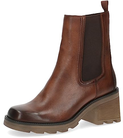 CAPRICE 9-25425-41, Botines de tacón con cordones para Mujer, Marrón (Cognac Nappa), 37 EU