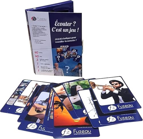 Fuzeau - Jeu Mémoire Senior - Écouter C’est Un Jeu – Coffret Musique avec 40 Sons Et Images – Exercices De Reconnaissance Sonore, Concentration – Interface Numérique Interactive Incluse – Ref.78340