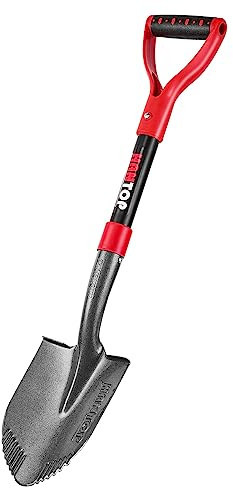 HANTOP Small Shovel Garden Shovel for Digging Short Handled Round Shovel Survival Shovel for Car, 28 inches