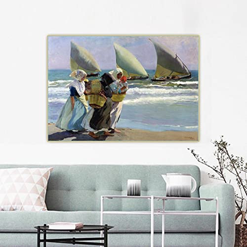 SDVIB Joaquin Sorolla „Las tres velas“ Leinwand-Ölgemälde, Kunstwerk, Bild, Zuhause, Wohnzimmer, Dekoration, Wandkunst, Leinwanddrucke, 50 x 70 cm, rahmenlos
