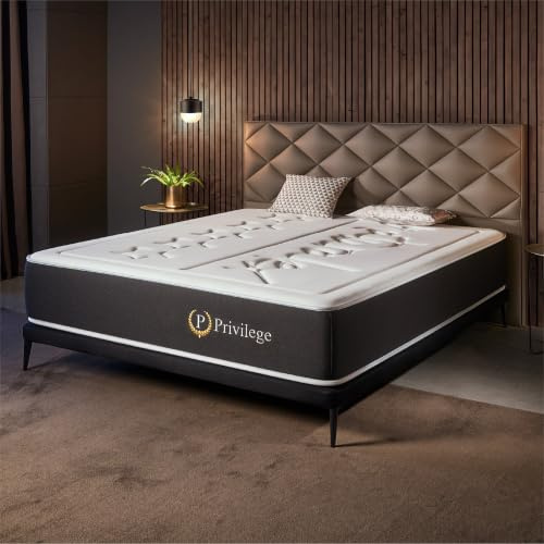 NATURALEX - Privilege - Matelas 140x190 Noyau Hybride - Épais 30 cm | Ressorts Ensachés + Mousse Mémoire de Forme Premium - Blue Latex - Confort Mi-Ferme - Respirant - 7 Zones - Sommeil Isolé