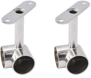 INCREWAY Corner Closet Rod Support Bracket, 2PCS 90° 25mm Wardrobe Accessories Clothes Rail Flange Seat for Cabinet Wardrobe in Bedroom Bathroom, Silvery