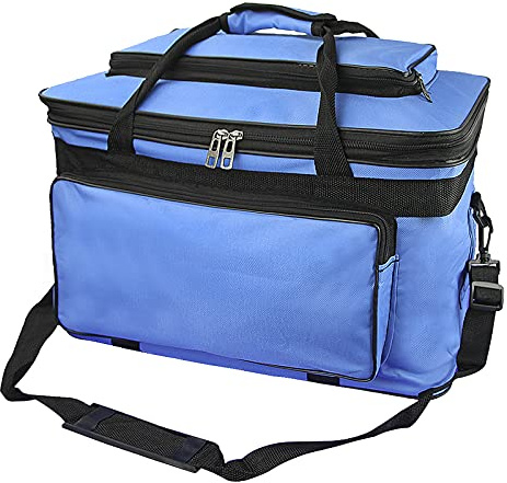 IPENNY Large Art Storage Bag Waterproof Premium Heavy Duty Spacious Carry Tote Bag Drawing Tool Organizer with Handle Shoulder Strap for Palette Paints Brushes Pencil Sketchbook (Blue)