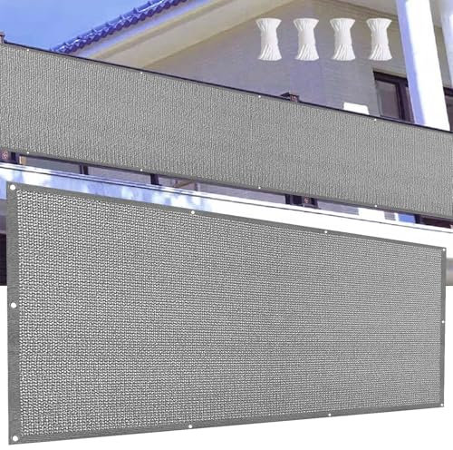 Brise Vue Jardin, Brise-Vue de Clôture 75 x 700 cm Protection UV HDPE Revêtement et Pare Vue de Balcon avec Serre-Cables pour Jardin Terrasse Balcon Patio, Gris