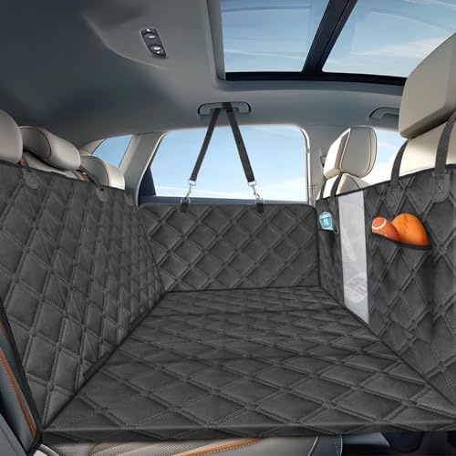 Nobleza Extensor de Asiento Trasero para Perros, Funda Coche Perro Asiento Trasero Impermeable con Parte Inferior Dura, Protector Coche Perros Asiento Trasero, Apto para Todos los Coches, L164*W131cm