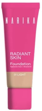 NARIKA Radiant Skin Foundation, Tonalità Light 01, Base Trucco Illuminante