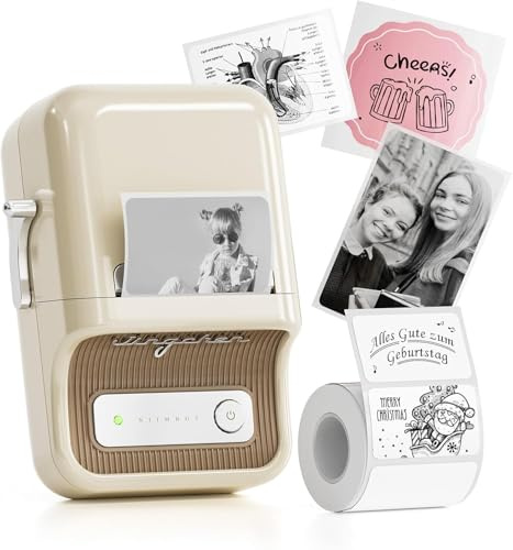 NIIMBOT B21 Etichettatrice Bluetooth con Etichette, App Versatile con 120 Caratteri e Oltre 1600 icone, Larghezza etichetta 20-50mm
