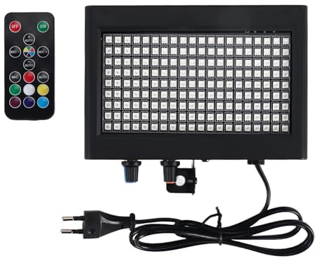 MRNHA Lampe Flash Stroboscopique À 180 LEDs Stroboscope De Contrôle Sonore À Distance Portable 35W RGB Vitesse RÉGlable pour Club De FÊTe De Bar De Disco De ScÈNe (Prise EuropÉEnne)