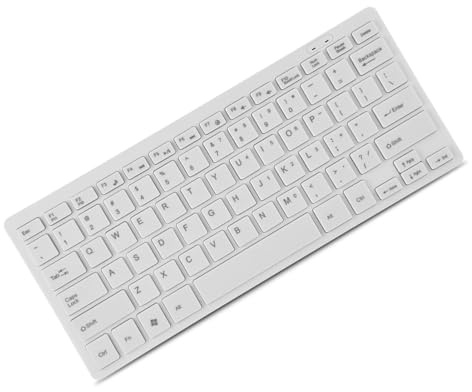 GOWENIC Kompakt 78 Tangenter Ultratunt USB-trådbundet Tangentbord | Smalt Minitangentbord för Stationär Kontorsdator för Hemmet (Vit)