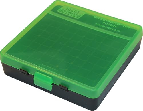 MTM Case-Gard P-100-45-16T Flip-Top Ammo Box, 100 Round, Clear Green/Black